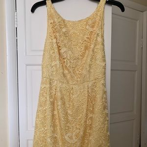 Aidan Mattox Yellow Lace Cocktail dress, sz 4